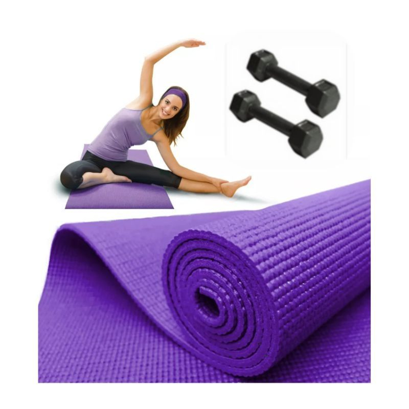 Colchoneta Mat Gimnasia Yoga Pilates + Par De Mancuernas