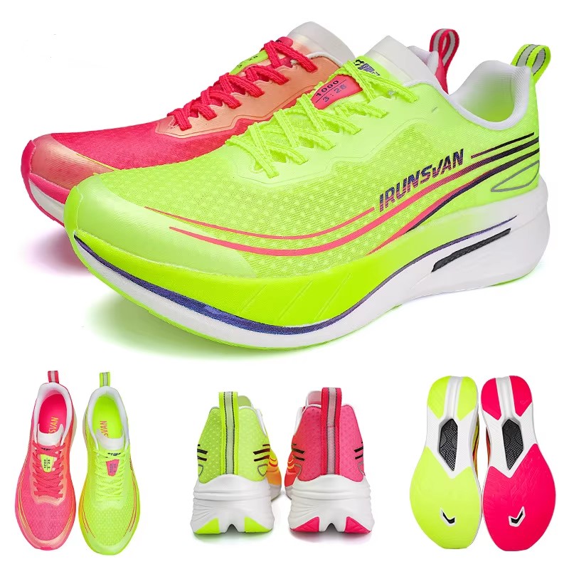 Zapatillas Irunsvsan Vision con Placa de Carbono - Amarillo y Rosa Fluo