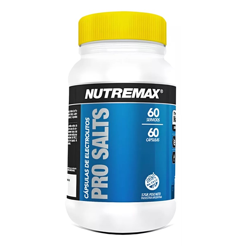 Cápsulas De Electrolitos Pro Salts Nutremax 60 Cápsulas Sin Sabor