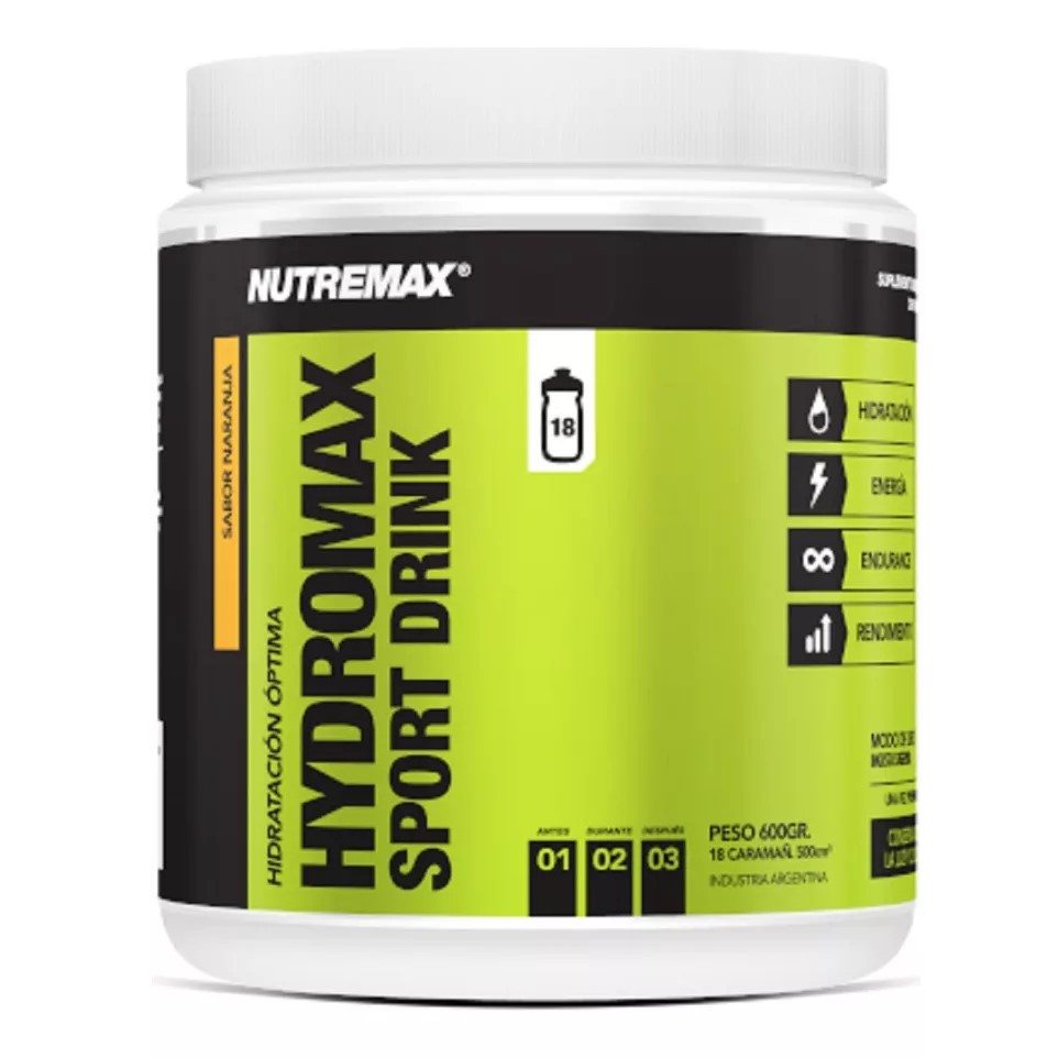 Nutremax Hydromax 600 Gr - Bebida Hidratante Isotónica Sabor Naranja