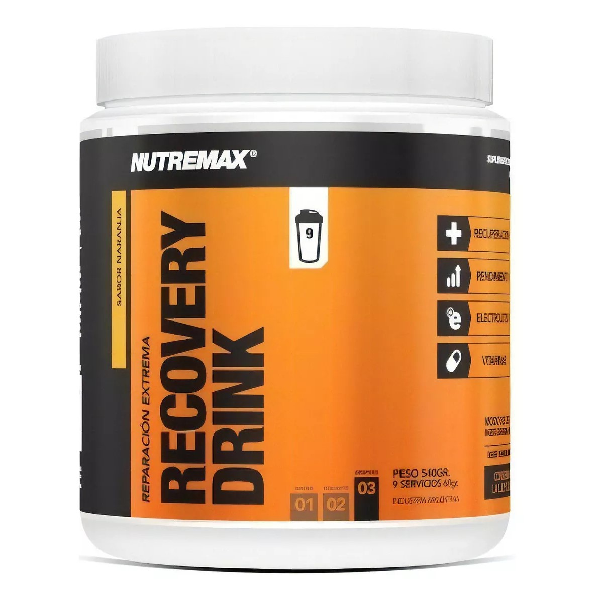 Recovery Drink - Bebida Isotónica Nutremax 540g Sabor Naranja